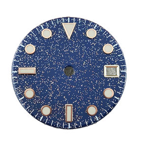 28.5mm Custom NH35 Watch Dial Blue Starry Sky Dial Index Marker 3 Oclock Date Window Mod Watch Parts For NH35 Movement