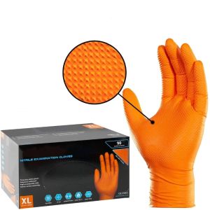 8mil Heavy Duty Nitrile Gloves Thick Industrial Disposable Gloves with Diamond Texture Grip Cleaning Mechanic Gloves Latex Free