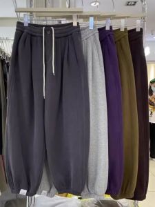 Quần Dài Ống Rộng Lót Lông Cừu Dày Cỡ Lớn Cho Nam Mùa Thu Đông Quần Dài Thường Ngày Thoải Mái Thoáng Khí Quần Ống Rộng