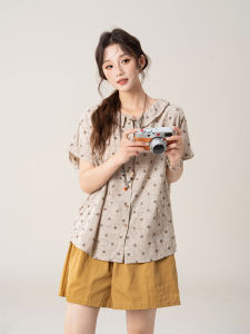 SHANGWEILUO | Plaid Dots Slimming Womens Short Sleeve Shirt and Shorts Set