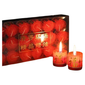 เทียนขี้ผึ้งไร้ควันสําหรับตกแต่งบ้านและเฉลิมฉลอง 18 ชิ้นกล่องเทียนสีแดงสําหรับวันเกิดและการขนย้าย