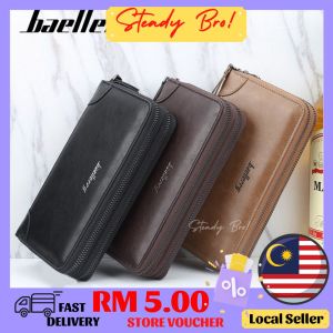 Mens Leather Clutch Bag Handcarry Business Long Wallet Wristlet Clutch Bag For Men Dompet Panjang Lelaki Kulit Halal