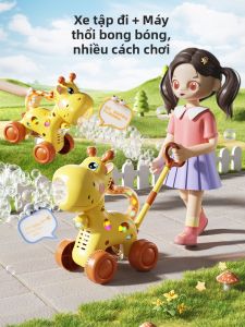 HUANGEN | Indoor Outdoor Toddler Push Cart Bubble Machine 1-3 Years