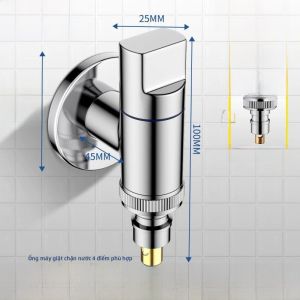 Vòi Chậu Rửa Máy Giặt Bằng Thép Không Gỉ Ba Chiều Bốn Hướng Vòi Vòi Chậu Lau Nhà Đa Chức Năng Vòi Vòi Góc Phân Lưu