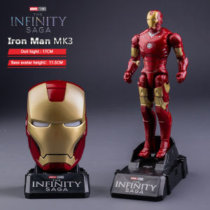 Genuine Anime Marvel Deformable Toys Iron Man MK85 Captain America Joints Mobility Head Shaped Statue Model Doll Birthday Gifts