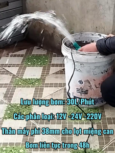 Máy Bơm Chìm Mini Đa Điện Áp 12V/24V - Công Suất 100W Lưu Lượng 30L/Phút - Hiệu Suất Cao