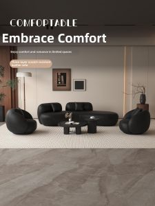 HUASHEMEIJI | Retro Cat Claw Design Sofa Black
