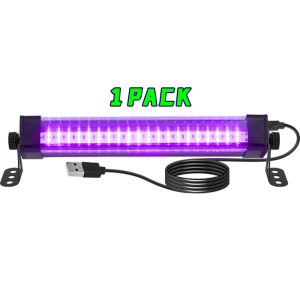 40/60/80 LED Black Light Tube - with switch 360 degree rotation UV lamp for glow party body art Halloween Christmas holiday