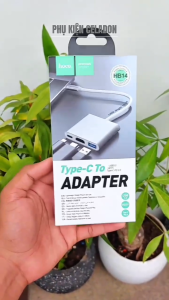 Hub Chuyển Type C Ra USB 3.0 HDMI & PD 2.0 Hoco HB14 Chính Hãng