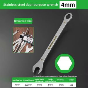 Ultra-thin Dual-purpose Wrench Large Open Wrench Plum Blossom 4-32mm Auto Repair Wrench Stainless Steel Household Hardware Tools