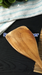 Spatula Kayu Jati Sodet / Sutil Goreng Gagang Panjang Anti Panas 40 cm
