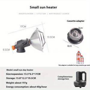 Mountainhiker Outdoor Camping Mini Portable Heating Stove Gas Small Sun Gas Tank Heater Camping Ice Fishing Winter Fishing