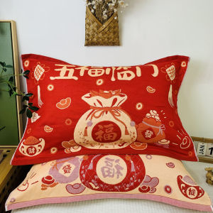 Thickened Pure Cotton Muslin Pillowcase 52*78 Breathable Soft Non-Slip Home Use Double Sided Bedding Accessories