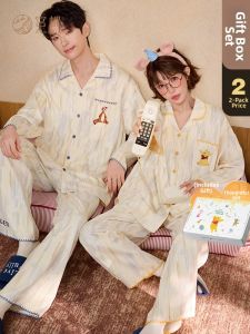 GONGDIE | Couple Long Sleeve Pajamas Pure Cotton
