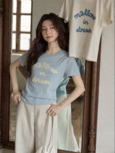 seemon | Fashionable Slimming Summer Short Sleeve Blue T-Shirt