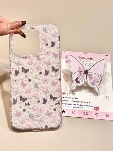 Butterfly Stand Phone Case for Apple 16Pro Max Cute Double Layer Shake Shake 13 Lovely 12Pro Dual Layer 11 Premium 16Plus New Model XR Anti-Fall XSMax Protective Cover