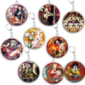 Bandai | Keychain OP OPTCG Silvers Rayleigh SirCrocodile Backpack Pendant Anime Game Fans Gift Recycled Acrylic Decoration Rare Card Toy