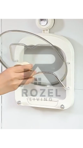 ROZEL Rak Organizer Gantungan Tempel Tutup Panci Kuali / Gantungan Pot Lid Perlengkapan Dapur Minimalis / Gantungan Organizer Tutup Kuali Panci Kuat Kokoh Stainless Steel