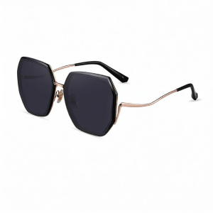 HELEN KELLER | Large Face Slimming Polarized Metal Geometric Sun Glasses
