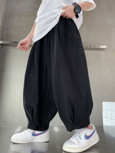 Boys Summer Thin Wide Leg Pants Fashionable Mosquito Proof Casual Cotton Trousers for Middle And Large Children Trendy Clothing