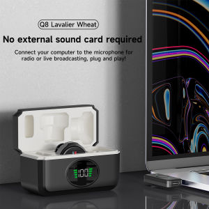 Mini Portable Wireless Lavalier Microphone Noise Reduction Live BroadcastAudio Video Recording Compatible with iPhone Android
