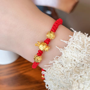 【♡Lovely girls house♡】2023 Year of the Rabbit Five Bunny Red Rope Bracelet for Men Women Lucky Braided Red Bracelets