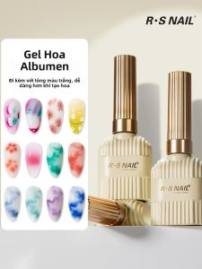 Sơn Móng Tay Gel RSNAIL Albumen Blooming White Gradient 10ml Hiệu Ứng Đá Cẩm Thạch Bán Vĩnh Cửu Tẩy Được Bằng Đèn UV/LED