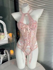 MIMI SHOP ชุดแซ่บๆสายฝอ ชุดนอนกระโปรง ชุดเซ็กสซี่ 🌼ผ้าระบาย อกมีโบว์ ไซต์ M-5XL นน 40-100 Kg. M-1215