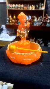 Bộ Tắm Phật đản sanh Lưu ly nhũ vàng. 12.5cm ( combo)