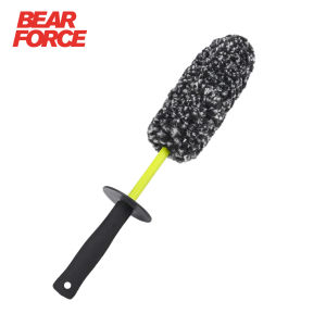 BEAR FORCE Gray-Green Wheel Rim Cleaning BrushNon-Metal Soft Synthetic Wool Bristles High Water Absorbency for Car Wheels