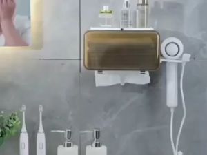 ReTouch New High-End Hanging Face Towel Paper Towel Holder Adhesive Installation with Storage Area BR015