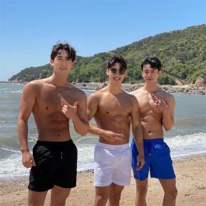 Mens Fitness Sport Shorts Quick Dry Elastic Muscle Training Running Casual Squat Four-Legged Pants Short Length Sport Life