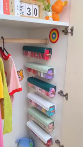 Wall Mounted Data Cable Storage Box Cord Underwear Panties Socks Organizer Plastic Acrylic for Nursery Home Organization