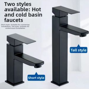 Stainless Steel Black Four Sided Hot and Cold Faucet