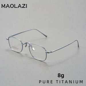 Maolazi Thời Trang siêu nhẹ Kính Retro Titan nguyên chất Kính New Sang Trọng Khung kính thuốc Cho Nam Giới Và Phụ Nữ 2129T