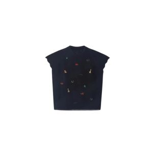 YUEZHONGWEI | เสื้อยืดแขนสั้นผ้าไหมน้ำแข็งปักลายสไตล์ฝรั่งเศส เสื้อผ้าทำงานฤดูร้อนสำหรับผู้หญิง เสื้อผ้าทรงสลิมฟิตแบบบาง เสื้อผ้าทำงานสไตล์เกาหลี