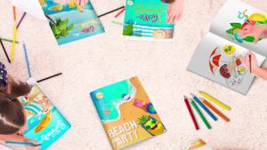 Potdemiel | 24 Pcs Summer Pool Coloring Books Bulk Hawaii Beach Mini Coloring Books DIY Art Drawing for Summer Party Decorations