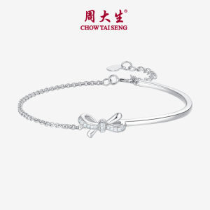 CTS S925 Silver Bangle Adjustable Bow Bracelet Design Gift For Woman Jewelry Chow Tai Seng 周大生 S1HC0004XL