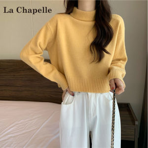 La Chapelle | Soft and Slimming Short Sleeve Half-High Neck Sweater