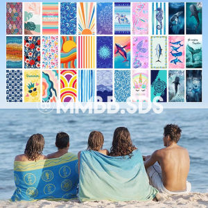 Khăn Tắm Hai Mặt Nhanh Khô in Họa Tiết Khăn Tắm Bơi Lội Bãi Biển Ấm Áp Cho Người Lớn Khăn Tắm Siêu Mịn Mùa Hè Dùng Cho Mọi Mùa