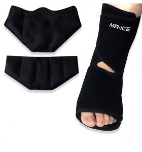 Ankle support hot cool gel pack for ankle pain relief Ankle Pain Relieve Hot cool gel pack Foot Ankle Ice Pack for Heel Sole Injuries Hot Cold Therapy Gel Pack Wrap for Wrist Elbow Reusable Ice Pack for Plantar Fasciitis Achilles Tendonitis Sprains