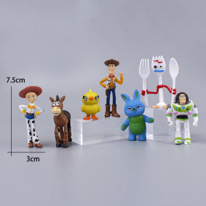 Bandai | Hot Toy Story 4 Action Figures Toys Woody Jessie Buzz Lightyear Forky Pig Bear Figura Model Doll Figurine Birthday Gift