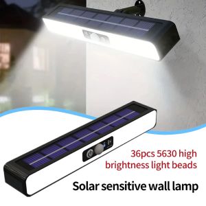 Ecily 36led năng lượng mặt trời cảm biến cơ thể người ánh sáng ngoài trời vườn đèn chiếu sân vườn ngoài trời đèn đường đèn tường chống nước cho hàng rào sân