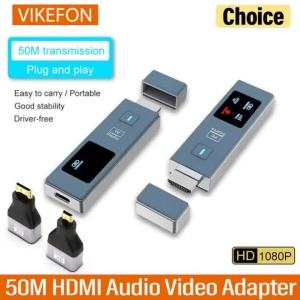 50M HDMI Wireless Transmission Audio Video Transmitter and Receiver HDMI Extender Display Adapter Cable Screen Mirror for Camera