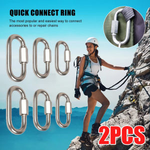 2ชิ้นห่วงล็อกรูปตัว D เชื่อมต่อเร็ว M4 M6 M5อเนกประสงค์ตะขอแหวนต่อใช้งานโลหะที่ไม่มีสนิมหนักอุปกรณ์พวงกุญแจท่องเที่ยวกลางแจ้ง