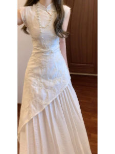 CHANGTONG | Đầm Cheongsam Nhã Nhặn Retro Dây Nịt Eo