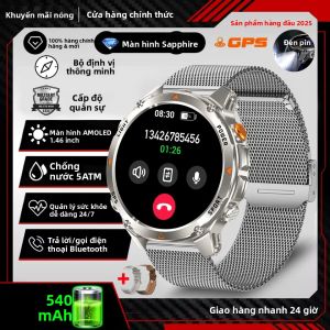 Đồng Hồ Thông Minh Thể Thao GPS Chuyên Nghiệp 2025 Dành Cho Nam Theo Dõi Chạy Bộ Bơi Lội Đi Xe Đạp Ngoài Trời Tích Hợp La Bàn Đo Độ Cao Chống Sốc 5ATM Thiết Bị Theo Dõi Thể Dục