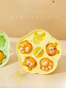 Baby Food Grade Silicone Steamed Cake Tool High Temperature Resistant Cartoon Rice Cake Mold Kitchen Baking Utensils for Infants
