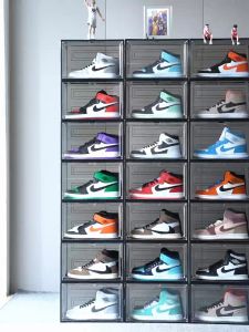 กล่องใส่รองเท้า วางซ้อนกันได้ แบบ Magnetic Clear Front Drop