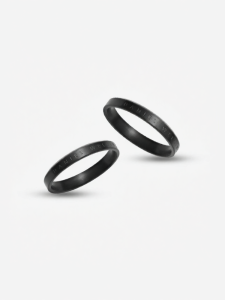 Daniel Wellington | Black Grey Minimalist Letter Couple Rings Classic Series